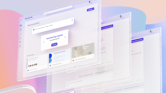 Microsoft 365 Copilot Introducing Microsoft 365 Copilot Screen Ebenen mit Beispielen