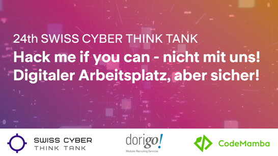 Schriftzu 24th Swiss Cyber Think Tank in weiss auf farbigem Hintergrund