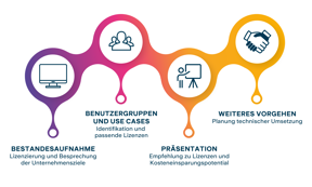 Roadmap Lizenzberatung Grafik zur Roadmap in der Lizenzeratung