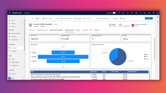 Dynamic Sales Hub Revenue Screenshot von PowerBI mit Revenue im Fokus