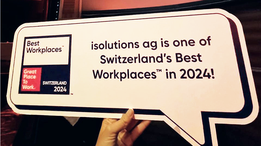 Great Place To Work 2024 Plakat bei der Auszeichnung