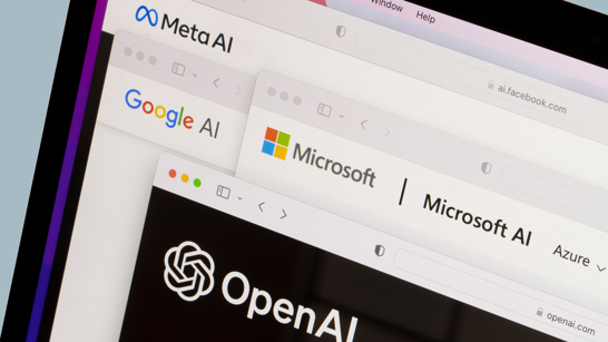 ChatGPT KI und Anwendungen Ausschnitte von Websiten von Künstlicher Intelligenz Anbieter wie Open AI